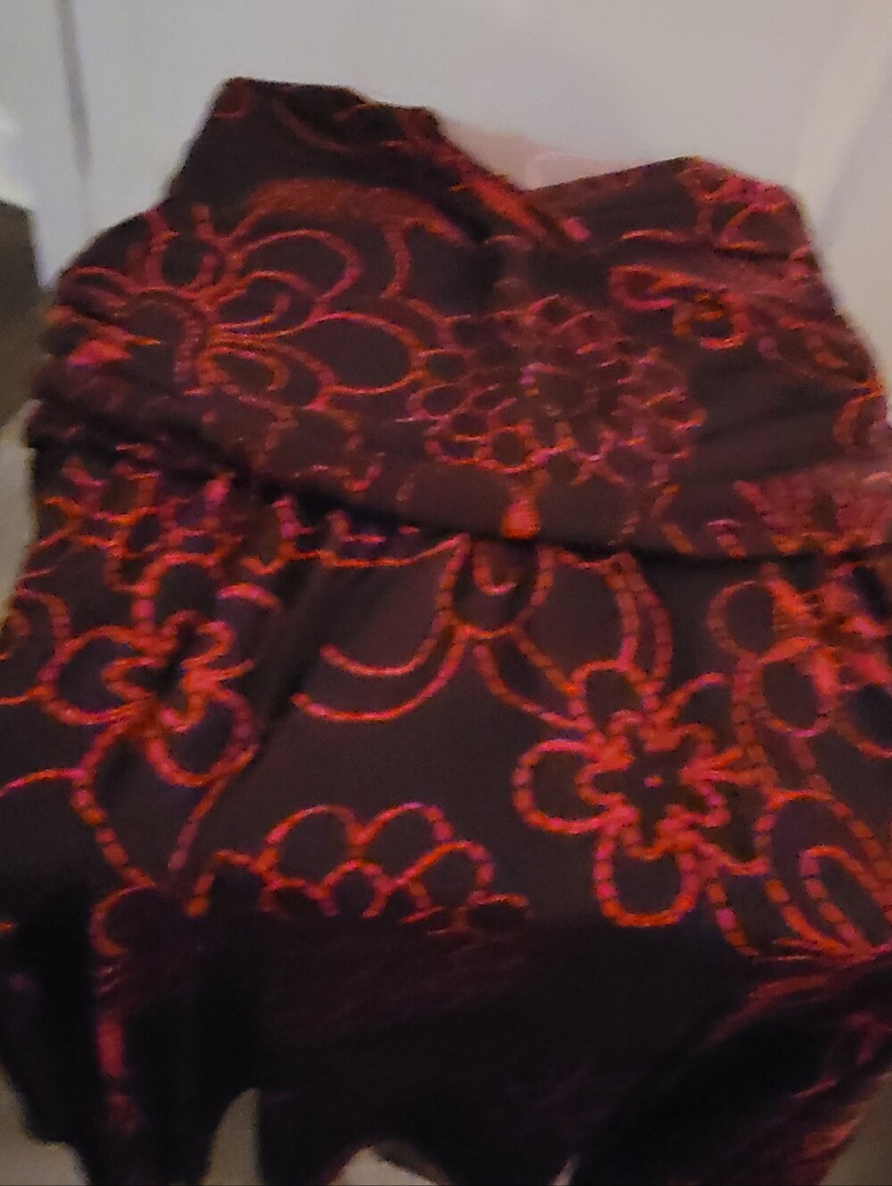 dressbarn Brown Dress with Red and Pink Print
